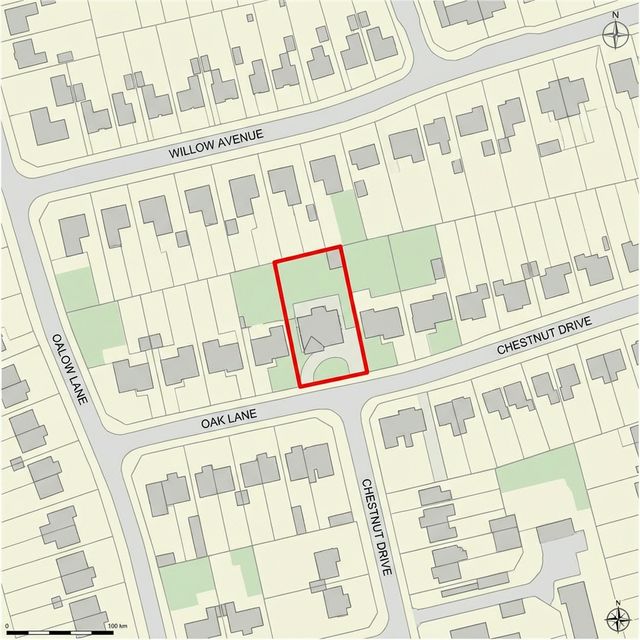 Example site location plan with a red planning boundary