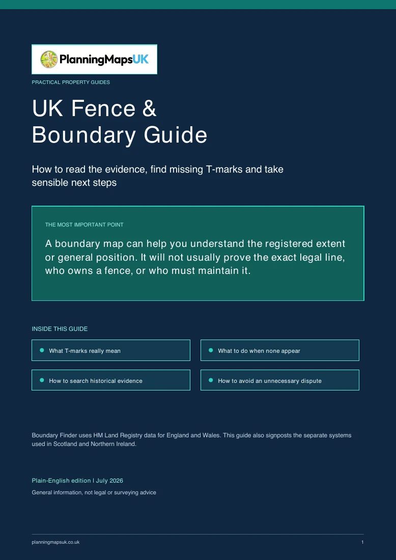 Cover of the PlanningMapsUK UK Fence and Boundary Guide