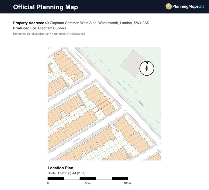 Example site location plan preview